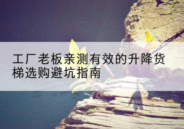 元宝升降货梯怎么选-工厂老板亲测有效的升降货梯选购避坑指南